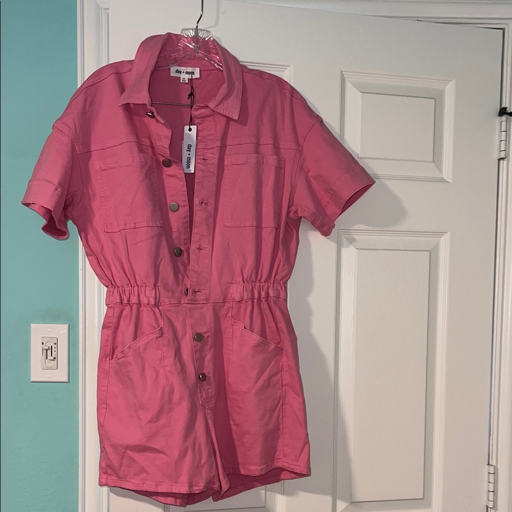 Pink Button-Up Mini Dress